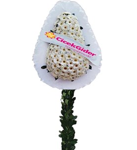 Tek Katlı Beyaz Gerbera Çelenk